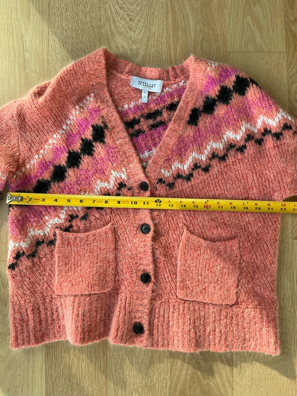 Derek Lam 10 Crosby Orange Cottagecore Alpaca & Wool Blend Cardigan Size Small - Picture 11 of 13